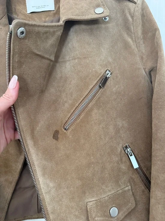 Mango Suede Biker Jacket in Camel - Picture 5 of 13